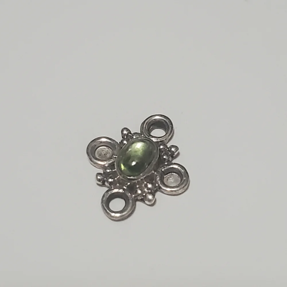 2/$20 Sterling Silver Link with Peridot (Natural) 14x11mm 925